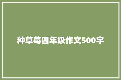 种草莓四年级作文500字