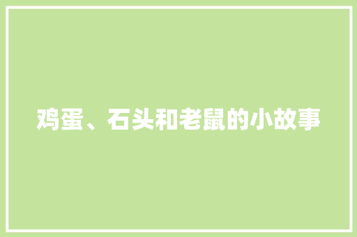 鸡蛋、石头和老鼠的小故事