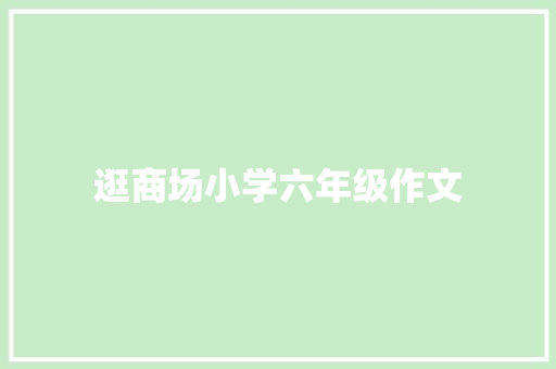 逛商场小学六年级作文