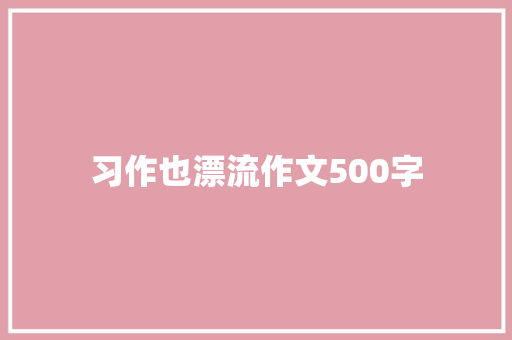 习作也漂流作文500字