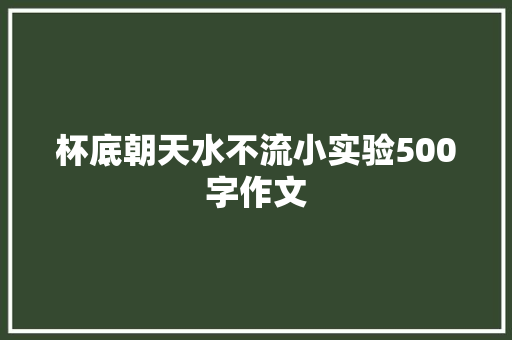 杯底朝天水不流小实验500字作文