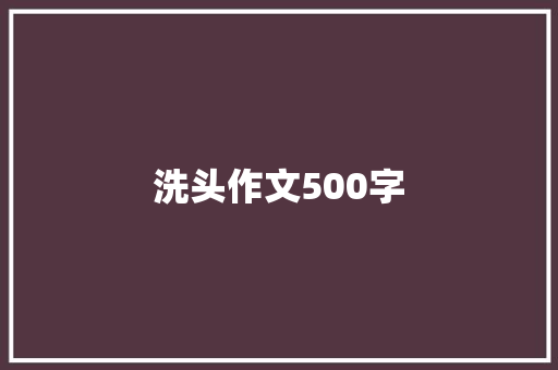 洗头作文500字