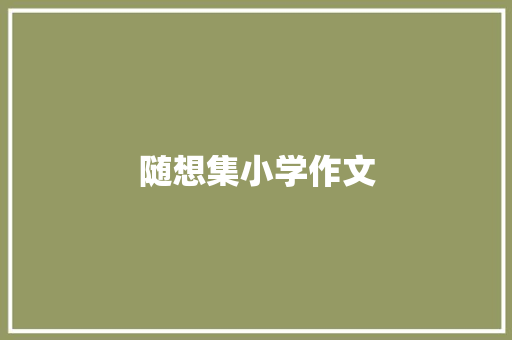 随想集小学作文