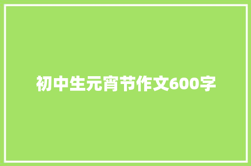 初中生元宵节作文600字