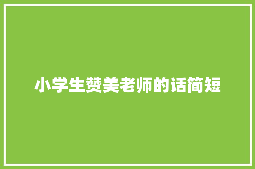 小学生赞美老师的话简短