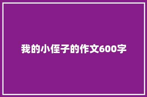 我的小侄子的作文600字