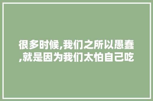 很多时候,我们之所以愚蠢,就是因为我们太怕自己吃亏小故事