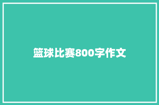 篮球比赛800字作文