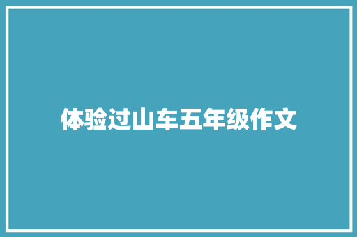 体验过山车五年级作文