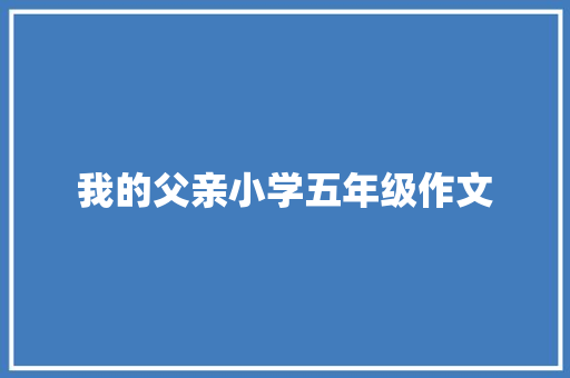 我的父亲小学五年级作文