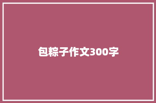 包粽子作文300字