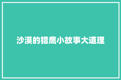 沙漠的猎鹰小故事大道理