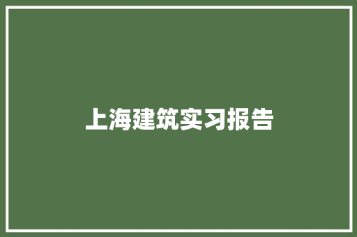 上海建筑实习报告 工作总结范文