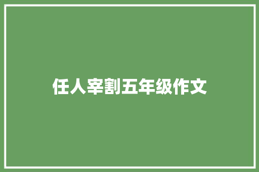 任人宰割五年级作文