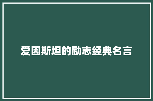 爱因斯坦的励志经典名言