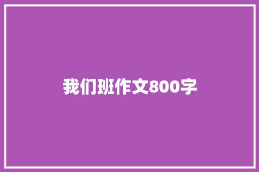 我们班作文800字