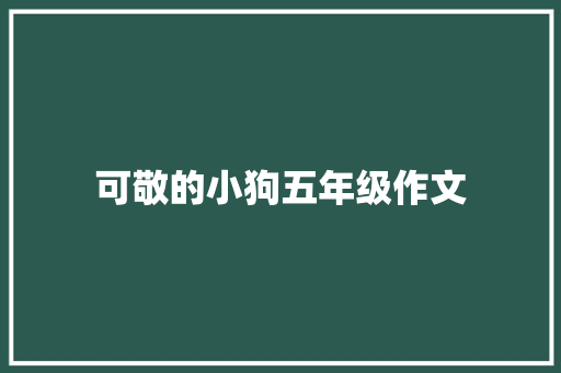 可敬的小狗五年级作文