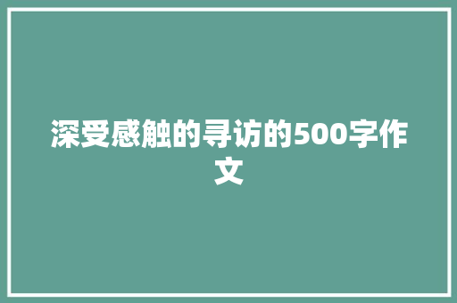 深受感触的寻访的500字作文