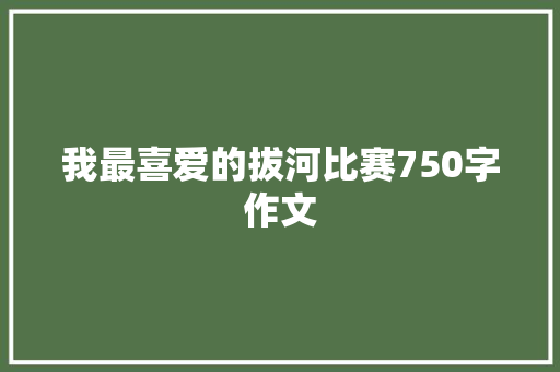 我最喜爱的拔河比赛750字作文