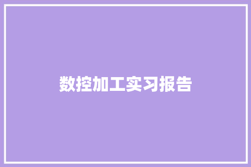 数控加工实习报告