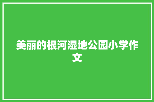 美丽的根河湿地公园小学作文