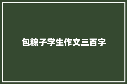 包粽子学生作文三百字