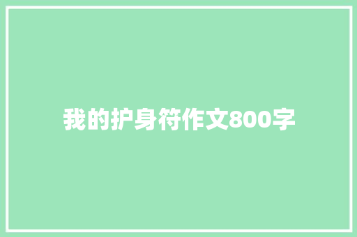 我的护身符作文800字