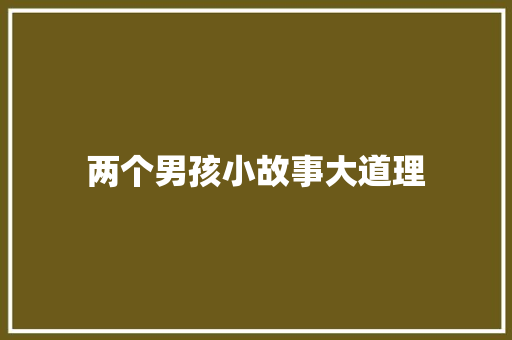 两个男孩小故事大道理