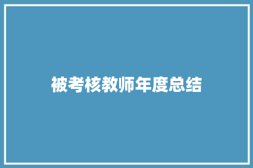 被考核教师年度总结