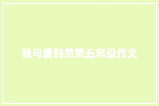 我可爱的弟弟五年级作文