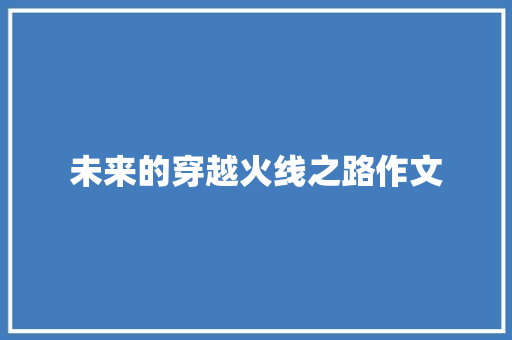 未来的穿越火线之路作文