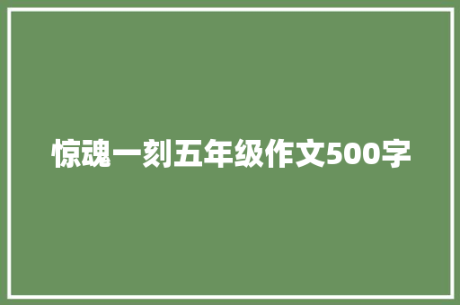 惊魂一刻五年级作文500字