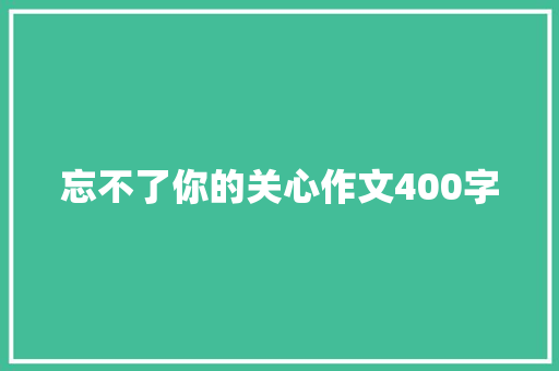 忘不了你的关心作文400字