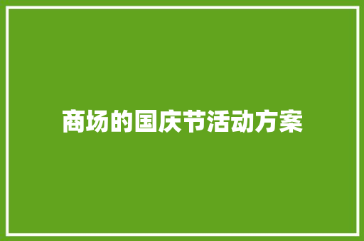 商场的国庆节活动方案