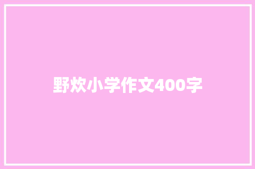 野炊小学作文400字