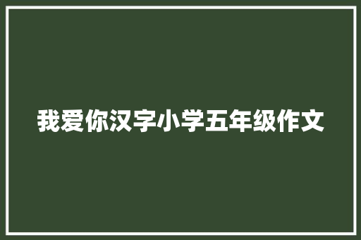 我爱你汉字小学五年级作文