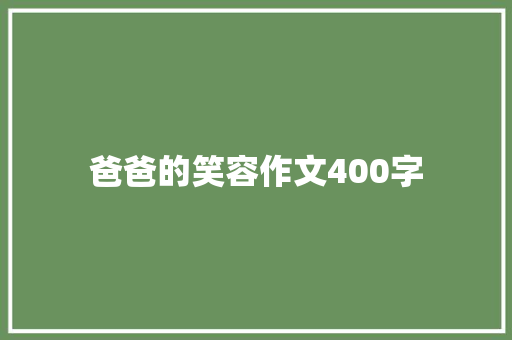 爸爸的笑容作文400字