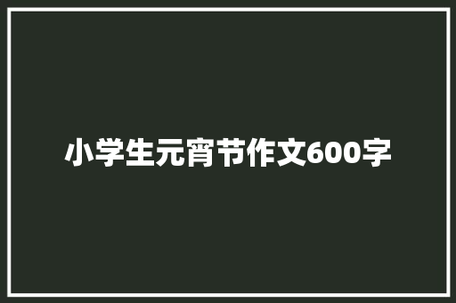 小学生元宵节作文600字