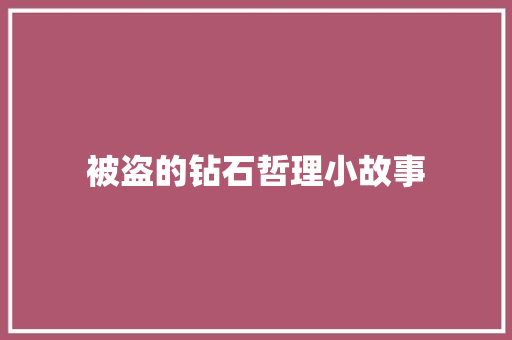 被盗的钻石哲理小故事