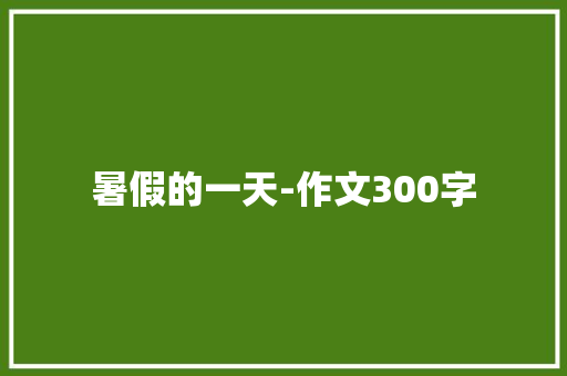 暑假的一天-作文300字