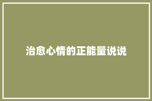 治愈心情的正能量说说 申请书范文