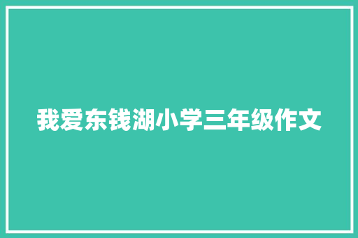 我爱东钱湖小学三年级作文