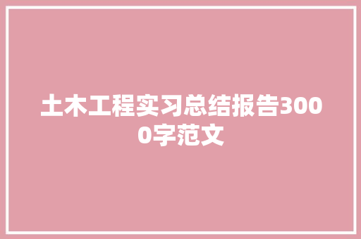 土木工程实习总结报告3000字范文