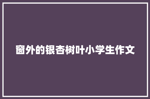 窗外的银杏树叶小学生作文