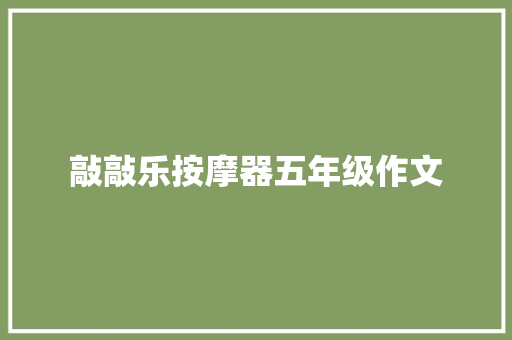 敲敲乐按摩器五年级作文