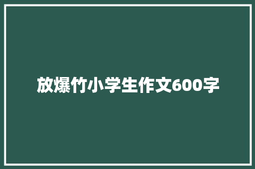 放爆竹小学生作文600字