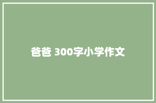 爸爸 300字小学作文