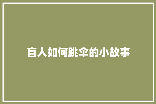 盲人如何跳伞的小故事