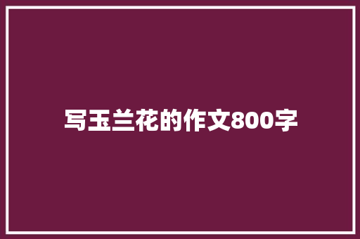 写玉兰花的作文800字