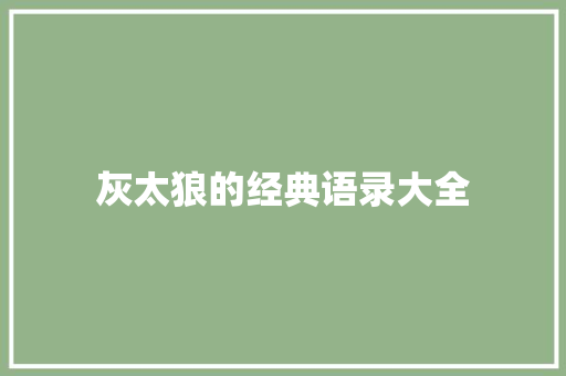 灰太狼的经典语录大全